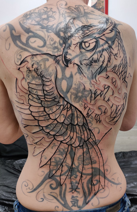 Cover Up Tattoo Fortschritt
